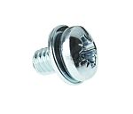 RS PRO M4 x 6 mmmm Zinc Plated Steel Pan Head Sems Screw, Plain Washer