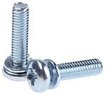 Tornillos con arandela, Acero, Galvanizado brillante, Alomada, M3 x 12mm