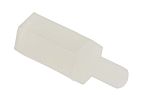 Separador roscado hexagonal Hembra/macho RS PRO, M3 x M3, long. 10mm, rosca macho 6mm, de Nylon 66