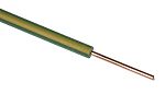 RS PRO Green/Yellow 1mm² Hook Up Wire, 17 AWG, 1/1.13 mm, 100m, PVC Insulation