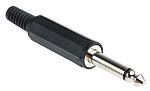 RS PRO Jack Connector 6.35 mm Cable Mount Mono Plug, 2Pole