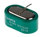 Varta V150H 2.4V NiMH Button Rechargeable Battery, 150mAh