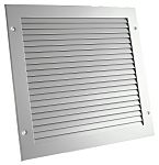 RS PRO Silver Aluminium Grille, Parallel Slat, 344 x 344 x 17mm