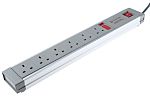 RS PRO 2m 6 Socket Type G - British Trailing Socket, 230 V ac