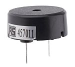 RS PRO 78dB Through Hole Continuous External Piezo Buzzer, 17 (Dia.) x 7mm, 1V ac Min, 30V ac Max