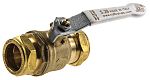 RS PRO Brass Full Bore, 2 Way, Ball Valve, Compression, 28mm