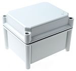 RS PRO Grey Polyester Enclosure, IP67, Grey Lid, 150 x 185 x 130mm
