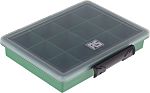 RS PRO 12 Cell Green PP Compartment Box, 32mm x 175mm x 143mm