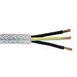 RS PRO Control Cable, 3 Cores, 1 mm², SY, Screened, 50m, Transparent PVC Sheath