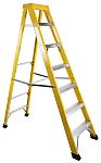 RS PRO Fibreglass 7 steps Step Ladder, 1.9m platform height