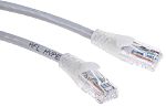 RS PRO, 3m Cat5e, Grey RJ45 to Male RJ45 Male, U/UTP Unshielded, Terminated PVC Sheath