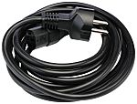 RS PRO Straight IEC C13 Socket to Straight CEE 7/7 Plug Power Cord, 3m
