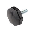 RS PRO Black Multiple Lobes Clamping Knob, M10, Threaded Stud
