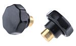 RS PRO Black Multiple Lobes Clamping Knob, M5, Threaded Hole