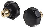 RS PRO Black Multiple Lobes Clamping Knob, M6, Threaded Hole