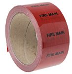 RS PRO Red PP, Vinyl Pipe Marking Tape, text Fire Main, Dim. W 50mm x L 33m