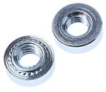 RS PRO Clear Passivated, Zinc Steel Clinch Nut, M4