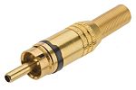 RS PRO Black, Gold Cable Mount RCA Plug, Gold, 5A