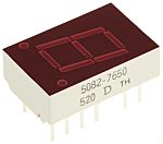 5082-7650 Broadcom 7-Segment LED Display, CA Red 1.1 mcd LH DP 10.9mm