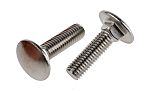 Plain Stainless Steel Coach Bolt, M6 x 25mm