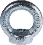 RS PRO Carbon Steel Eye Nut, M12 Thread, 30mm Internal Eye Diameter, 54mm Outer Eye Diameter, 0.34t Load
