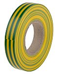 Cinta aislante de PVC RS PRO 237401 de color Verde, amarillo, 12mm x 20m, grosor 0.13mm