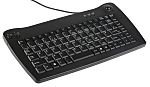 RS PRO Wired PS/2 Trackball Mini Keyboard, QWERTY (UK), Black