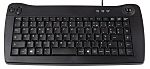 Mini teclado RS PRO, , Con cable, Negro, USB, Trackball, AZERTY
