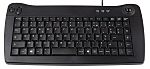 RS PRO Wired USB Trackball Mini Keyboard, AZERTY, Black