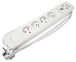 Rallonge électrique RS PRO 1.5m, 4 prise FR 2P+T, 250 V, 16A