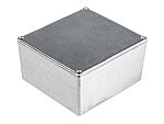 RS PRO Silver Die Cast Aluminium Enclosure, IP54, Silver Lid, 120.5 x 120.5 x 59.2mm