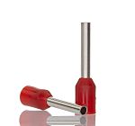 RS PRO Insulated Crimp Bootlace Ferrule, 10mm Pin Length, 1.4mm Pin Diameter, 1mm² Wire Size, Red