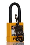 RS PRO Yellow ABS, Steel, PVC Safety Lockout Padlocks, 6mm Shackle, 48mm Attachment