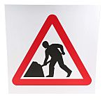 RS PRO Plastic Men at Work Road Traffic Sign, H450 mm W450mm