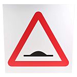 RS PRO Plastic Road Hump ROAD WORK Sign, H450 mm W450mm