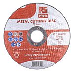 RS PRO Aluminium Oxide Cutting Disc, 115mm x 3mm Thick, P80 Grit, 5 in pack