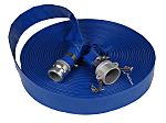 RS PRO Flat roll-up hose with couplings, 3 bar, 100m Long
