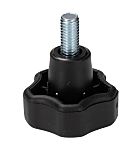 RS PRO Black Multiple Lobes Clamping Knob, M8, Threaded Stud