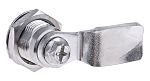 RS PRO Silver Stainless Steel Cabinet Lock, 26mm Panel-to-Tongue, Key Unlock