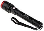 RS PRO F22R LED Torch Black, Red - Rechargeable 3200 lm, 242 mm