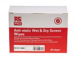 RS PRO Wet Screen Wipes, Box of 20