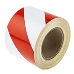 RS PRO Red/White Reflective Tape 100mm x 25m