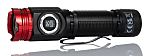 RS PRO LED Torch Black, Red - Rechargeable 1800 lm, 120 mm
