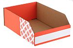 RS PRO Cardboard Storage Bin, 100mm x 200mm, Red