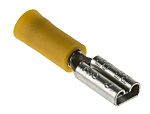 RS PRO Yellow Insulated Female Spade Connector, Double Crimp, 2.8 x 0.5mm Tab Size, 0.2mm² to 0.5mm²