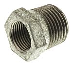 Georg Fischer Galvanised Malleable Iron Fitting, Straight Reducer Bush, Male BSPT 1/2in to Female BSPP 3/8in