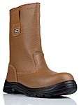 RS PRO Brown Steel Toe Capped Unisex Safety Boot, UK 6, EU 39