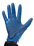 RS PRO Blue Powdered Vinyl Disposable Gloves, Size Medium