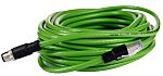 Phoenix Contact0-93B/R4AC SCO, NBC-MSD/10, 10m Cat5, Green M12 to Male RJ45 Male, ShieldedShielded, Terminated PVC