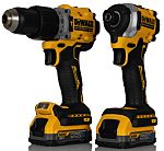 DeWALT DCK2050E2T-GB, 18V Cordless Cordless Power Tool Kit - Compact Impact Drill Kit, Type G - British 3-pin